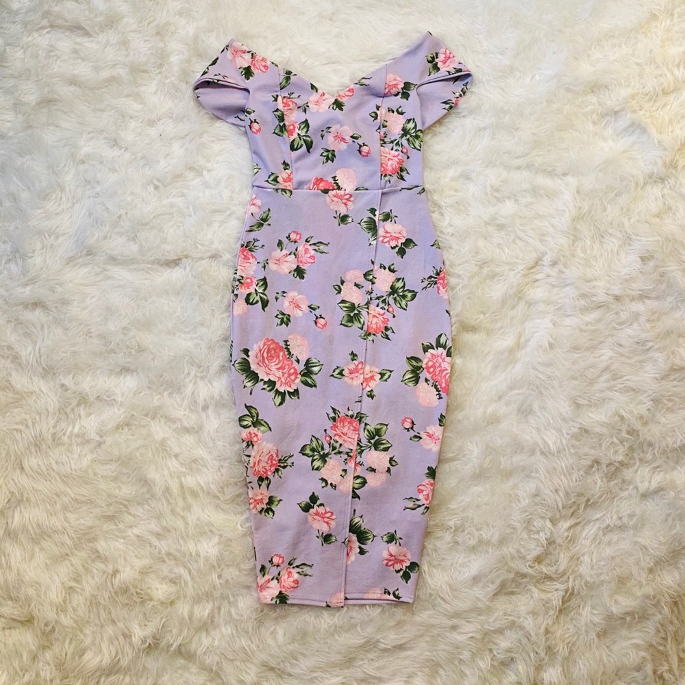 BOOHOO off the shoulder floral dress